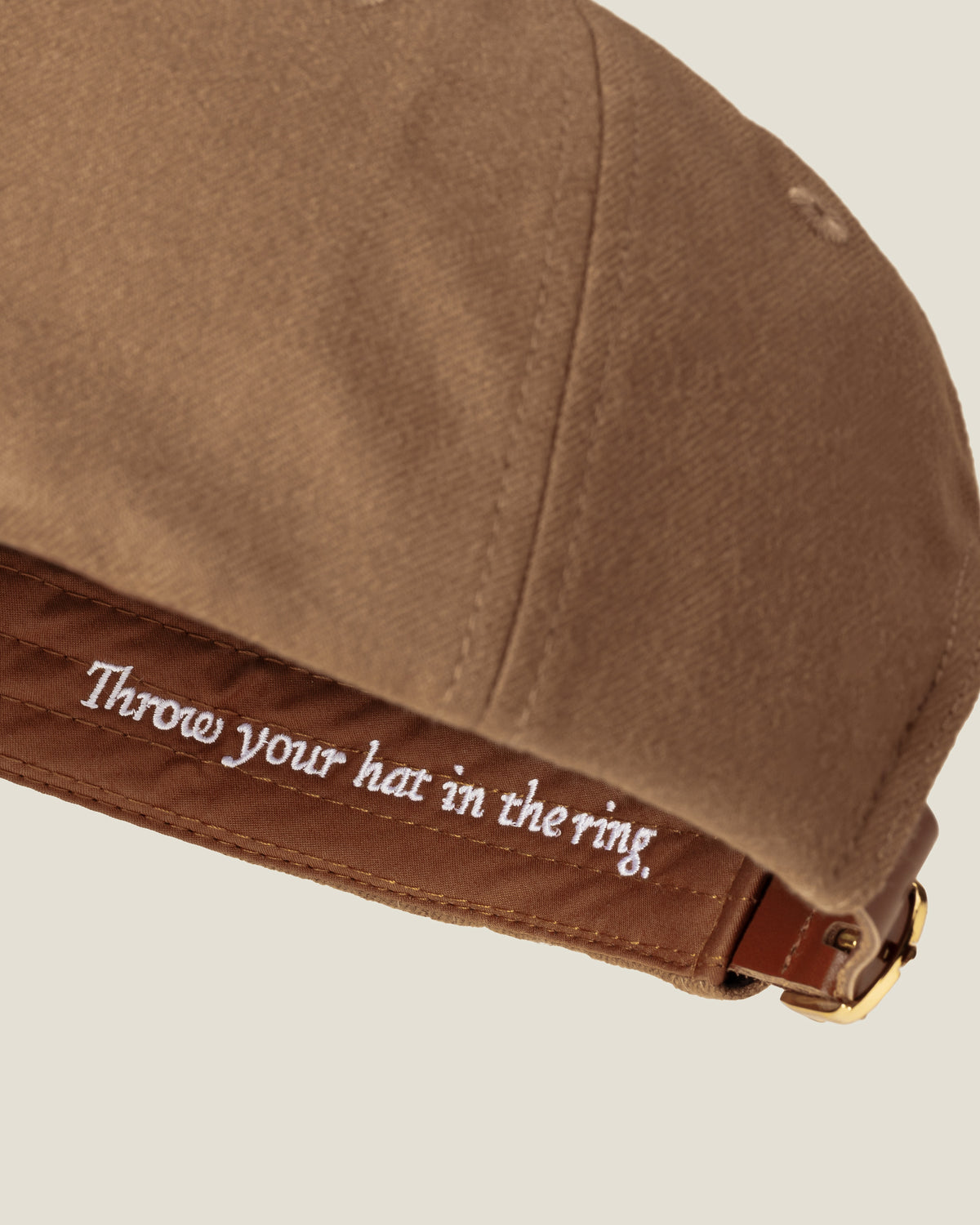 Deep Camel Wool women’s baseball cap by CHORD in camel wool with gold-plated hardware