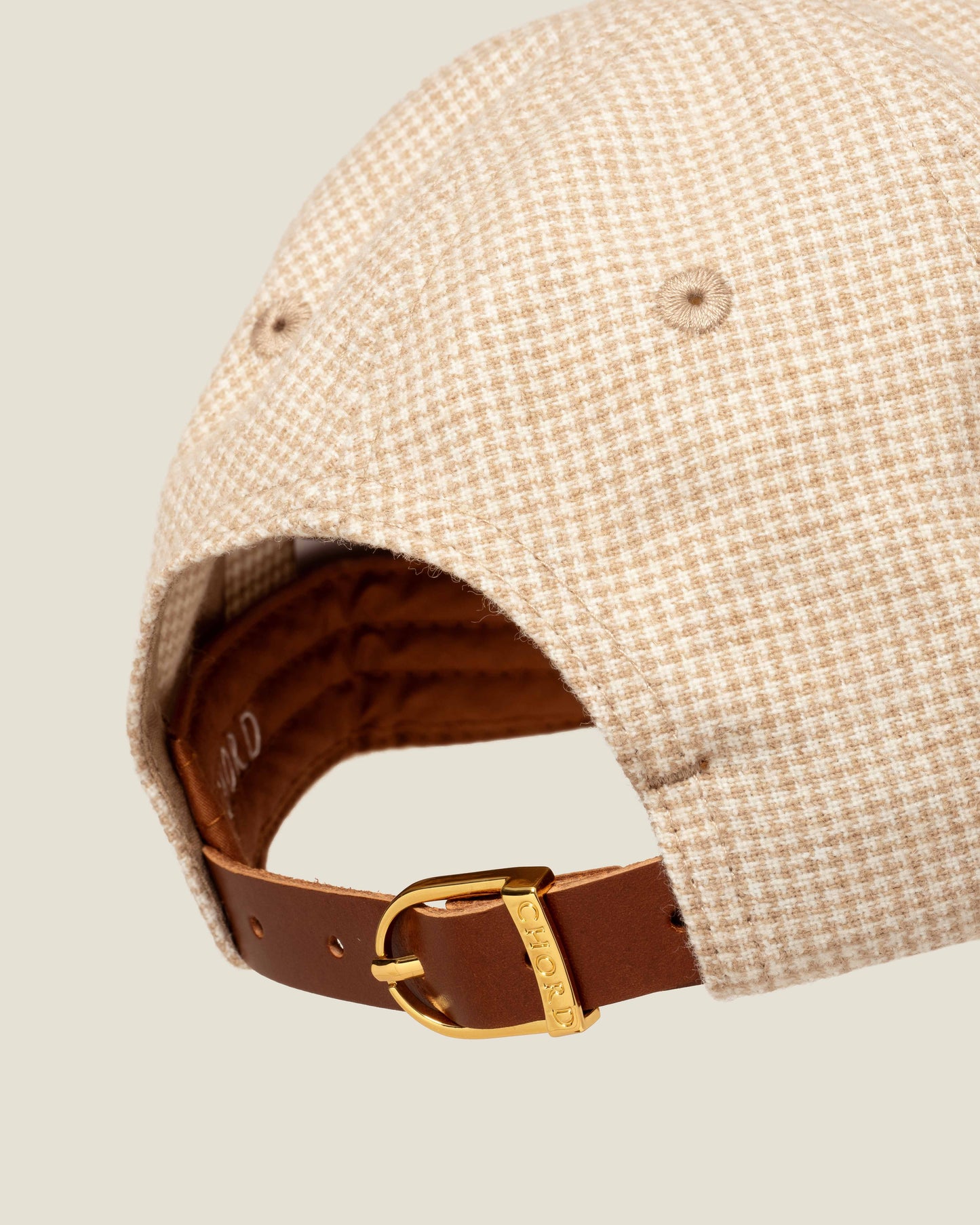 Beige Wool Houndstooth