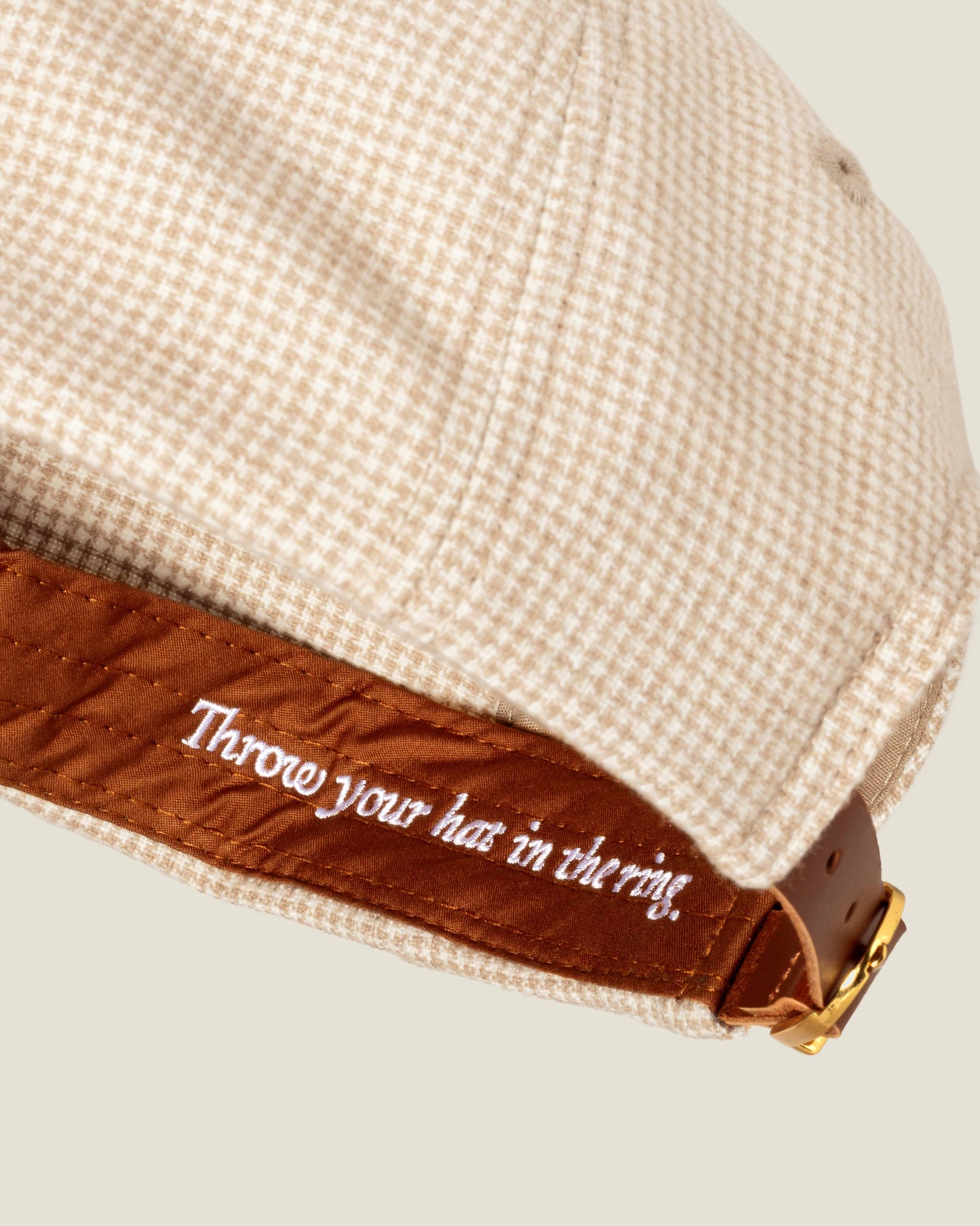 Beige Wool Houndstooth