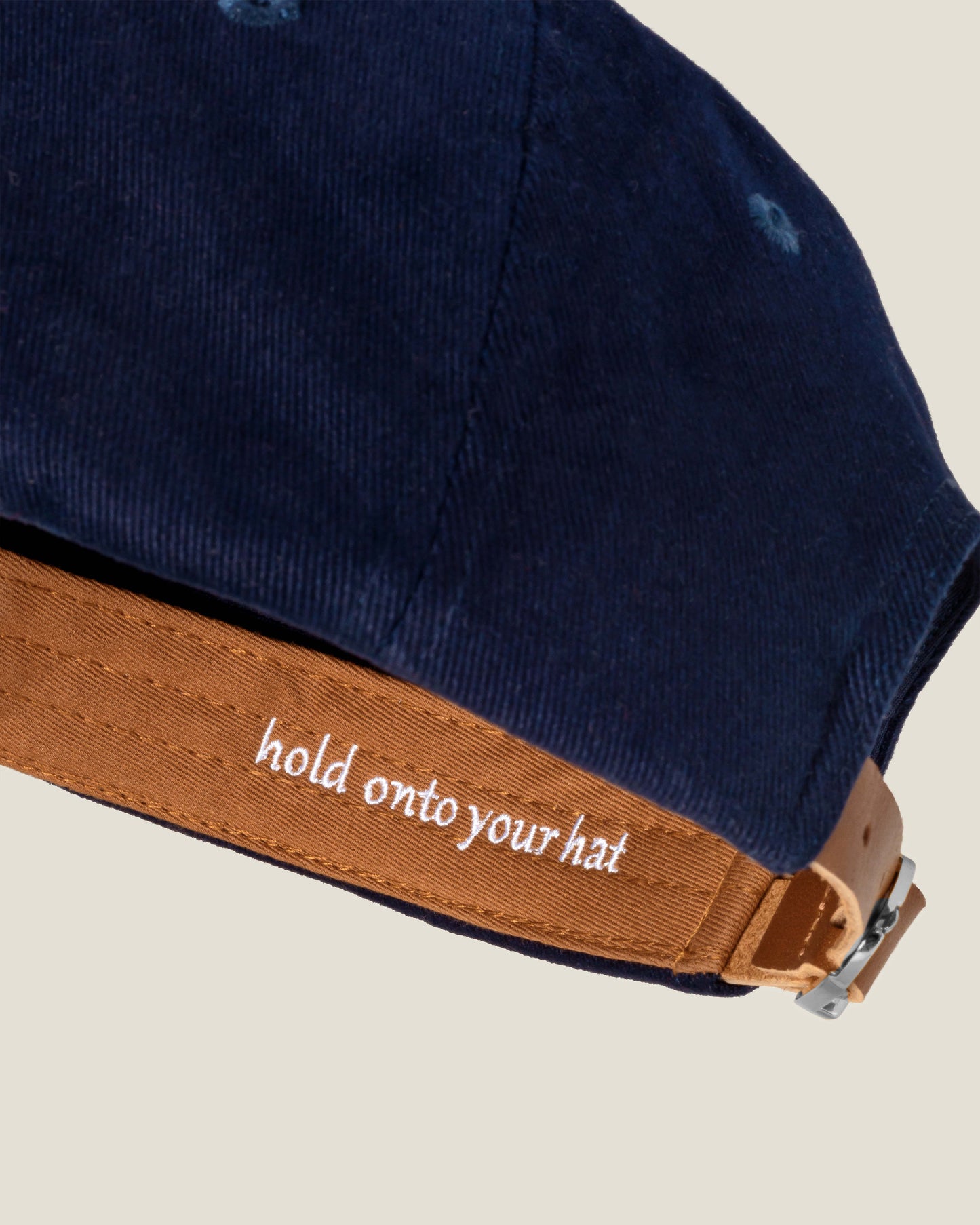 Navy Organic Cotton Stretch Twill with Silver Hardware