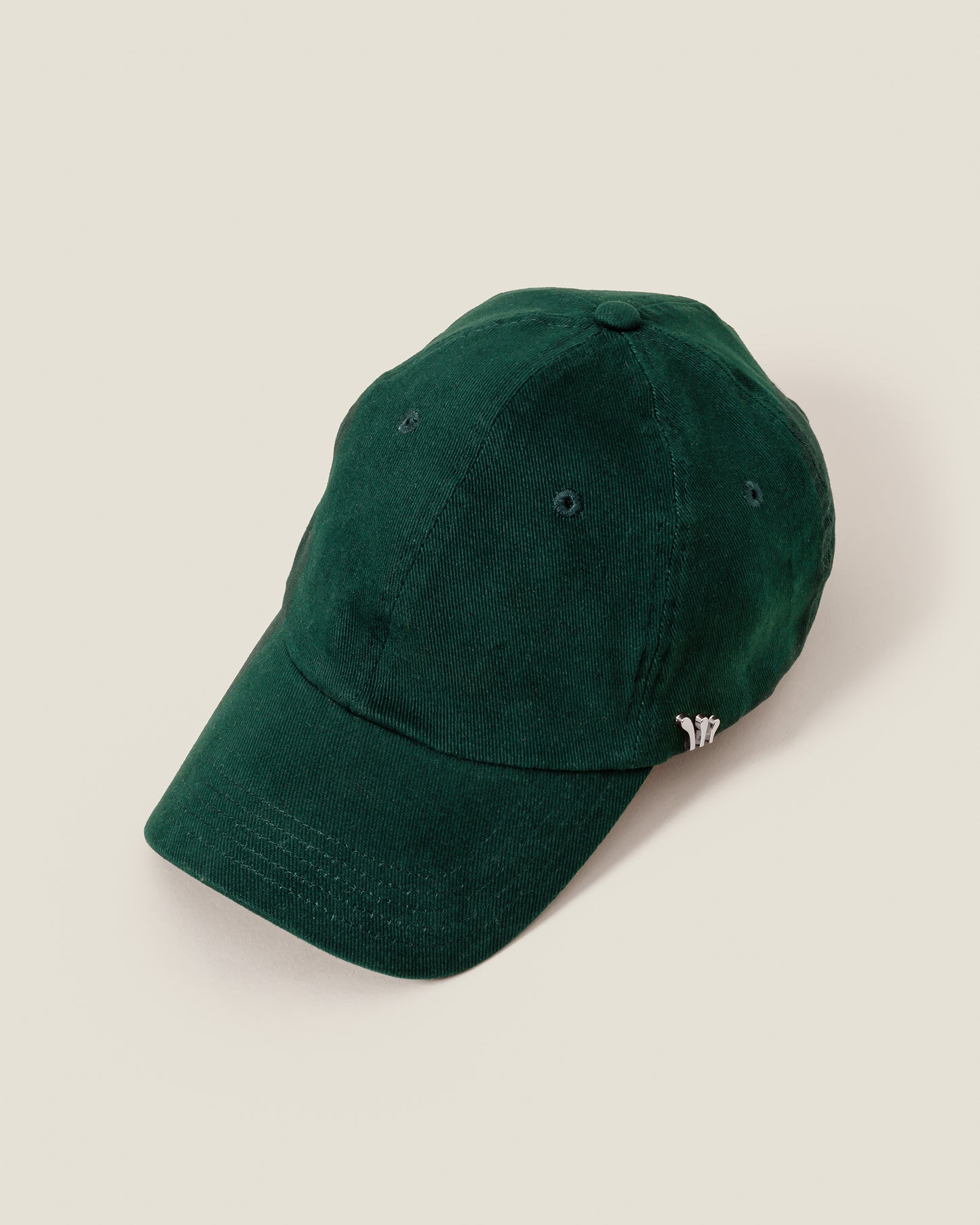 Emerald Green Organic Cotton Stretch Twill with Silver Hardware