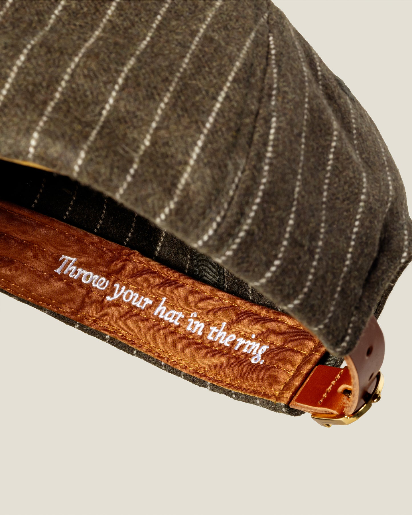 Olive Wool Pinstripe