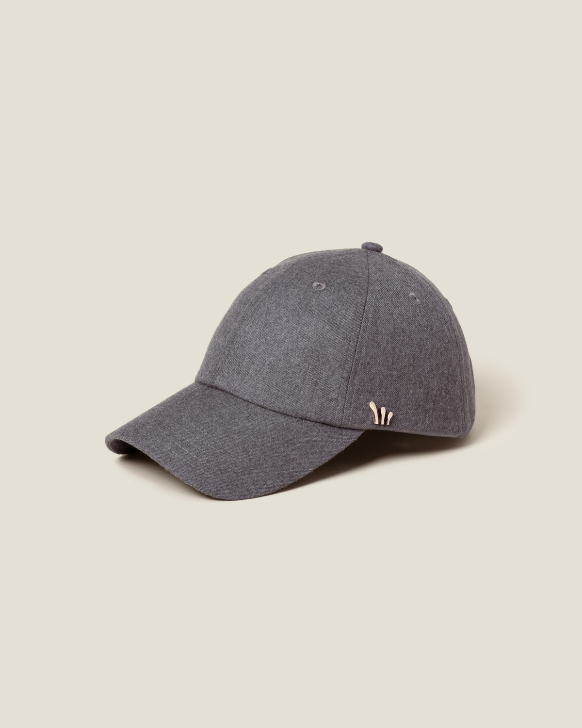 Heather Gray Wool women’s baseball cap by CHORD in heather gray wool with silver-plated hardware
