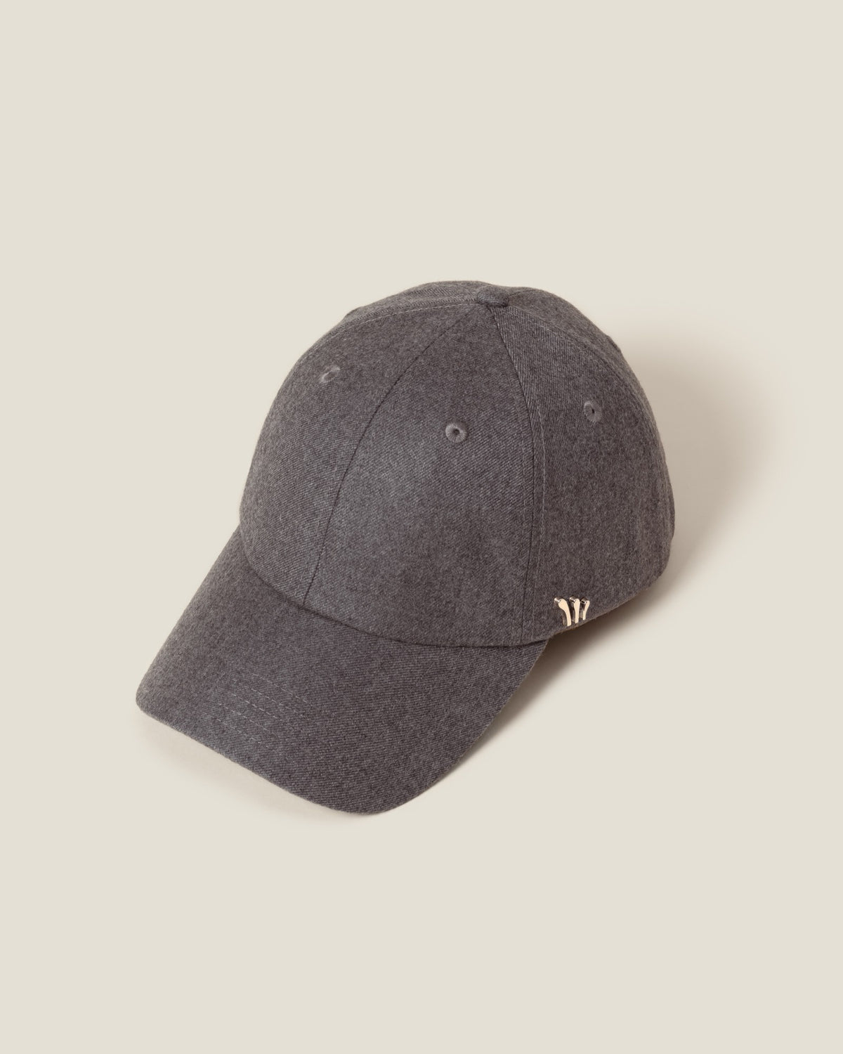 Heather Gray Wool women’s baseball cap by CHORD in heather gray wool with silver-plated hardware