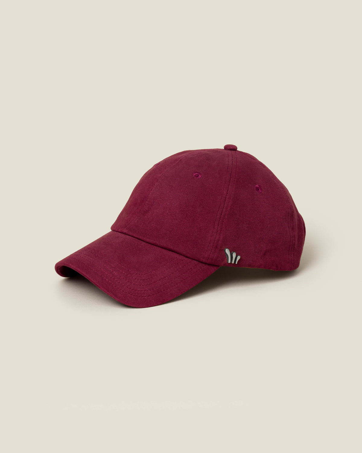 Maroon Organic Cotton Stretch Twill with Silver Hardware