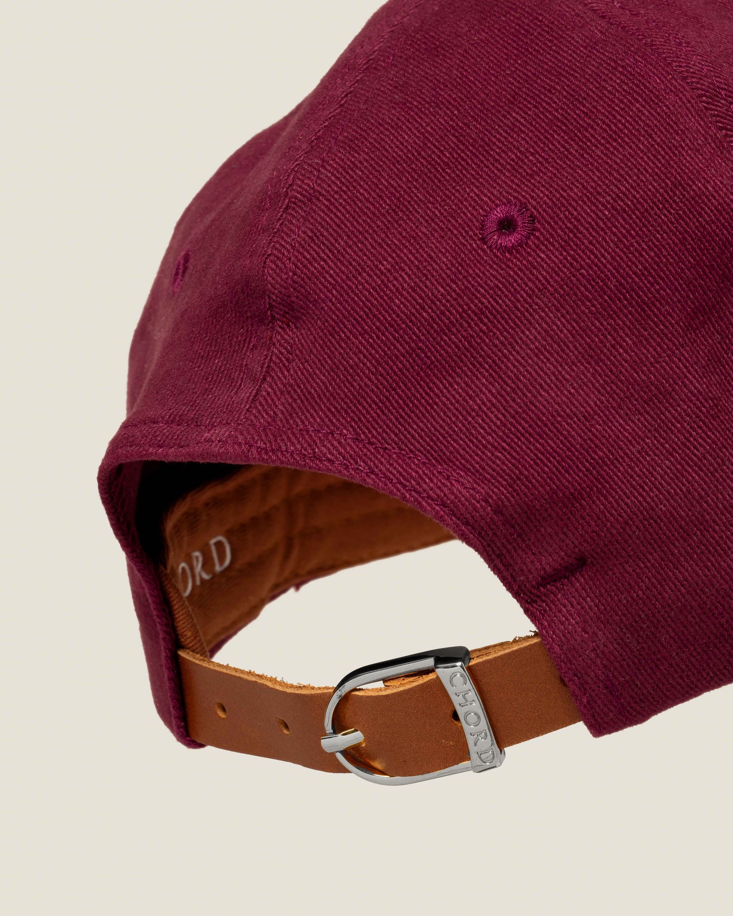 Maroon Organic Cotton Stretch Twill with Silver Hardware