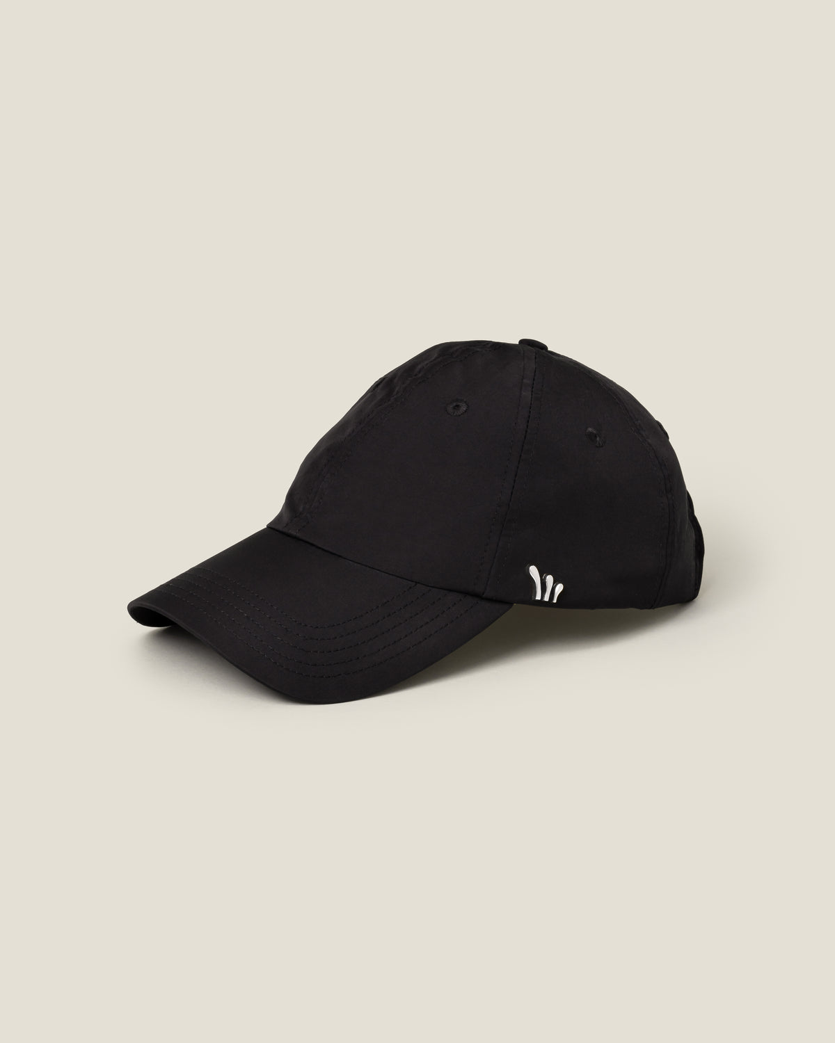 Black Logo Thin Nylon Baseball Cap Black Signature Baseball Cap | SKINNY VINNY main image 4