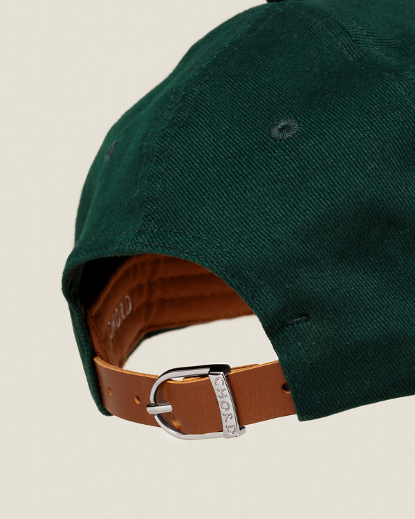 Emerald Green Organic Cotton Stretch Twill with Silver Hardware