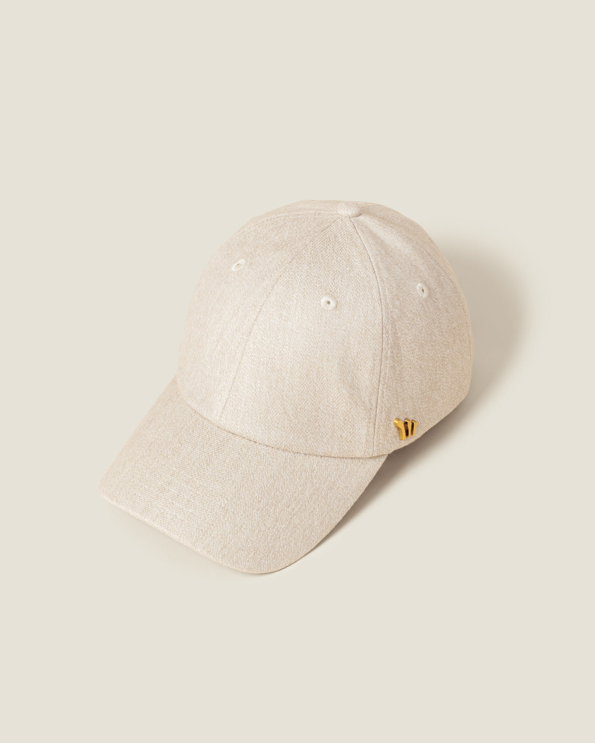 Courchevel Wool women’s baseball cap by CHORD in ivory wool with gold-plated hardware