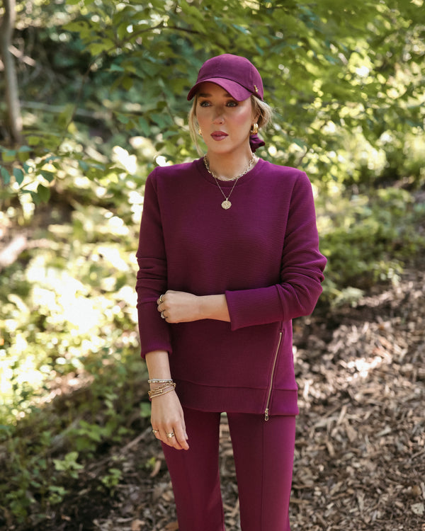 Maroon Organic Cotton Stretch Twill