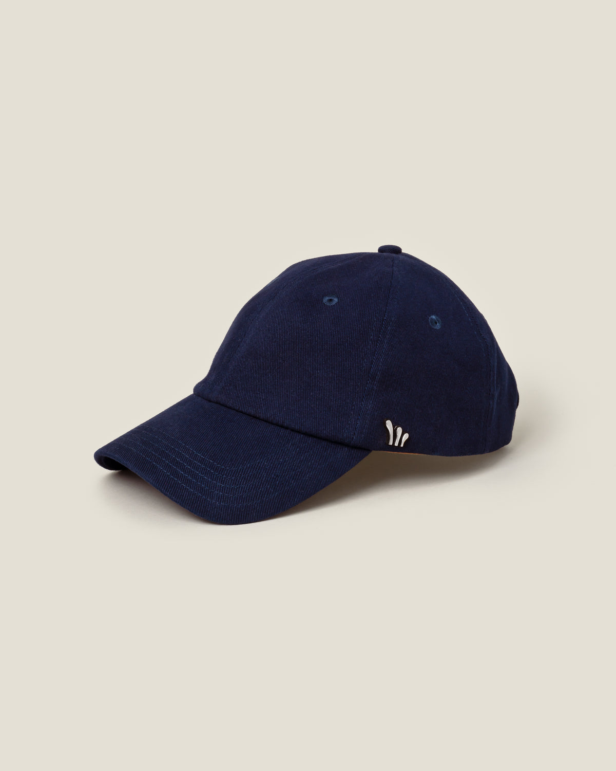 Navy Organic Cotton Stretch Twill with Silver Hardware