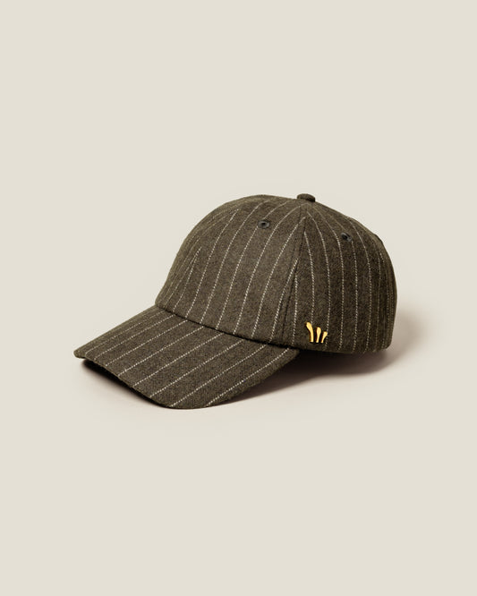 Olive Wool Pinstripe