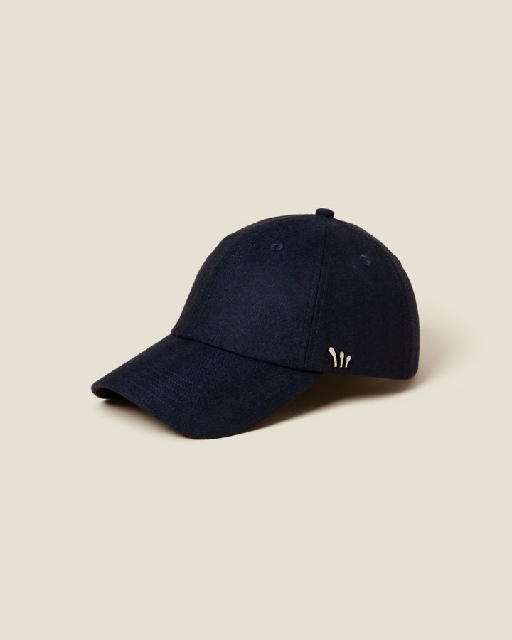 Navy Herringbone with Silver Hardware
